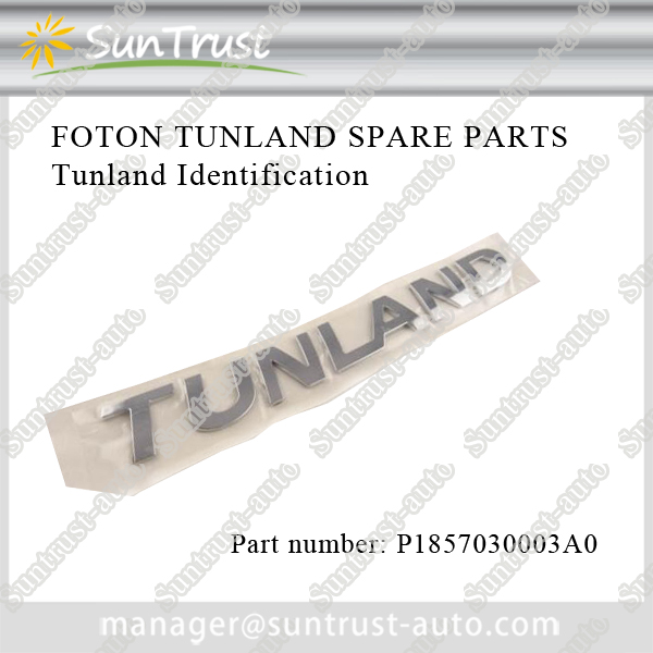 Foton Tunland spare parts, Tunland Identification, P1857030003A0