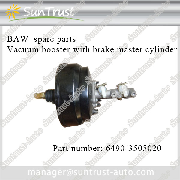BAW mini bus spare parts, Vacuum booster with brake master cylinder, 6490-3505020