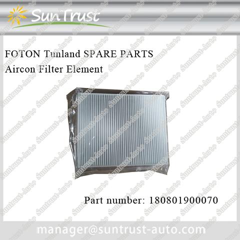 Foton Tunland parts, Aircon Filter Element, 180801900070